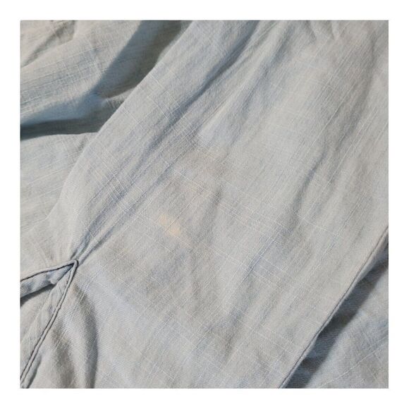 Allen B. Chambray and Crochet Button Up Denim Top embroidery southwest Small - Picture 8 of 9